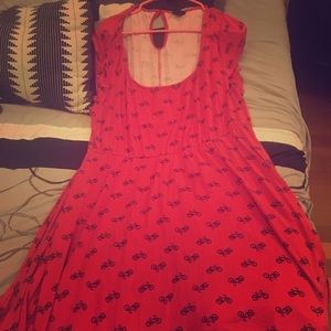 Red Torrid size 3 dress with bicycle print